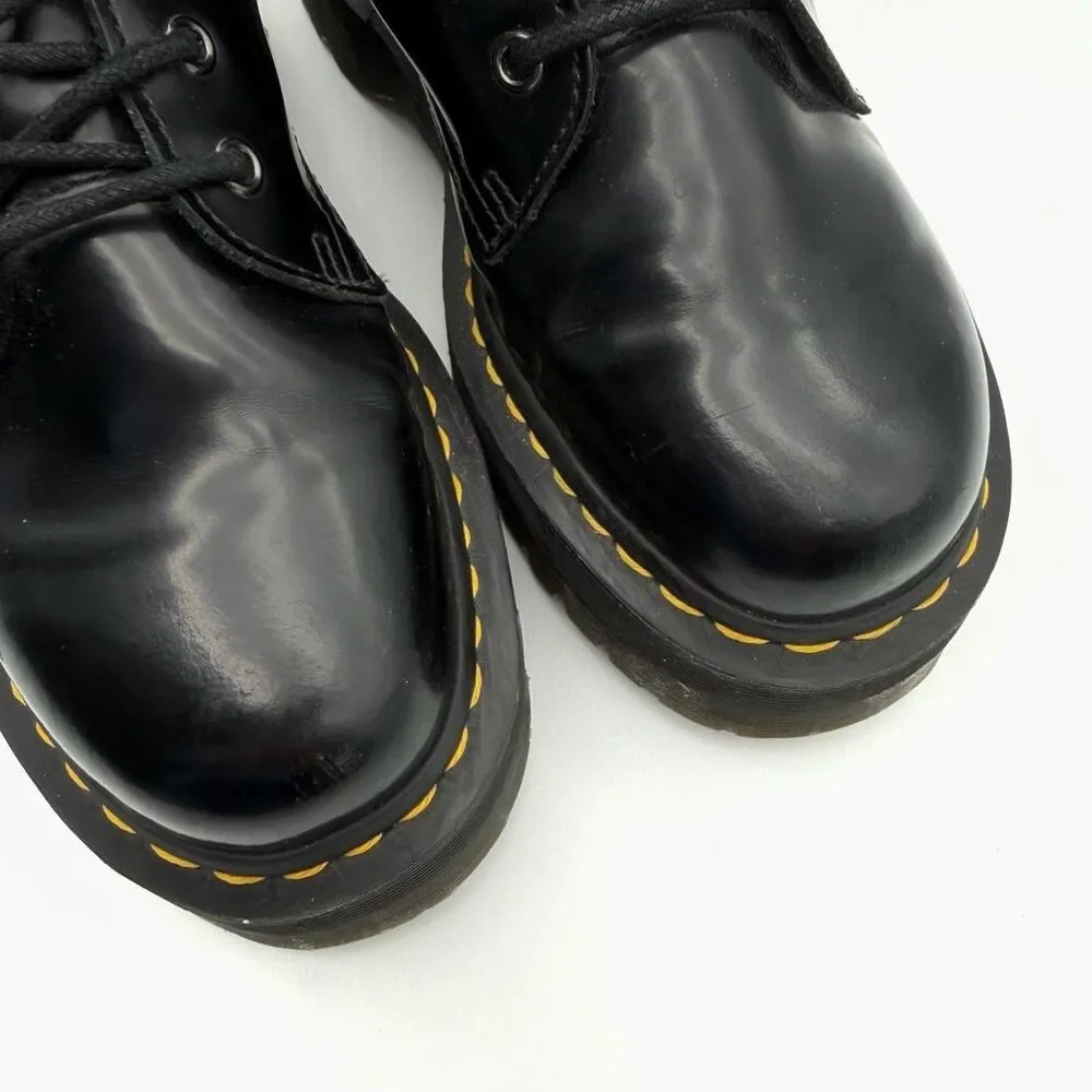 DR MARTENS Jadon Black Smooth Boots Size US 7 Side Zip Leather Platform